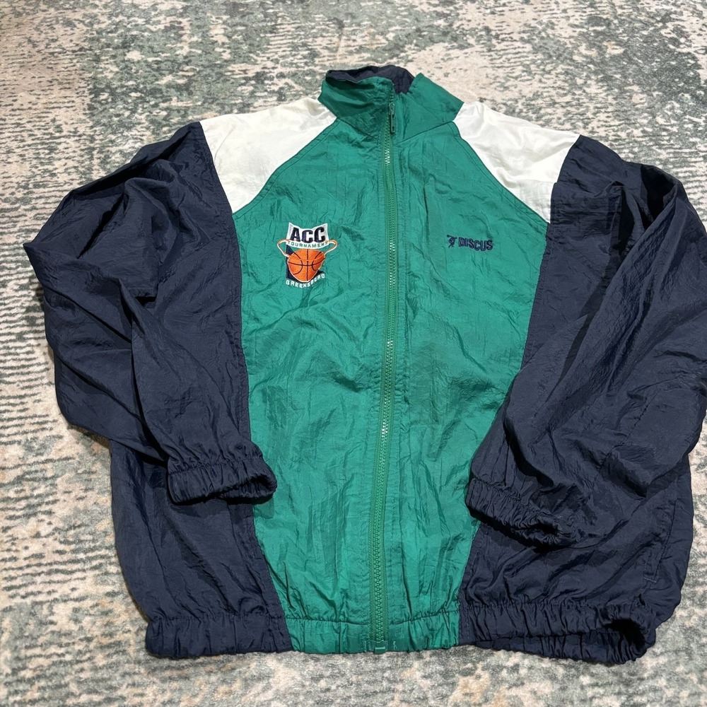 Vtg. 90s  Discus ACC Tournament Greensboro Basketball Windbreaker Jacket Medium